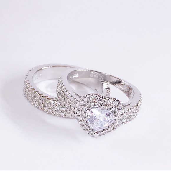 S925 luxury heart shape ring set - Picture 5 of 9